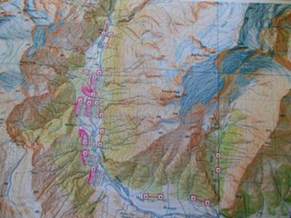 Map of tracking tunnels laid