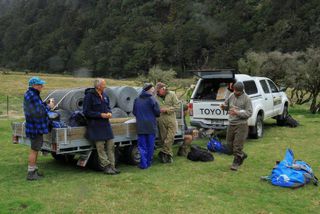 Rabbit Fence being installed by Cascade Hut